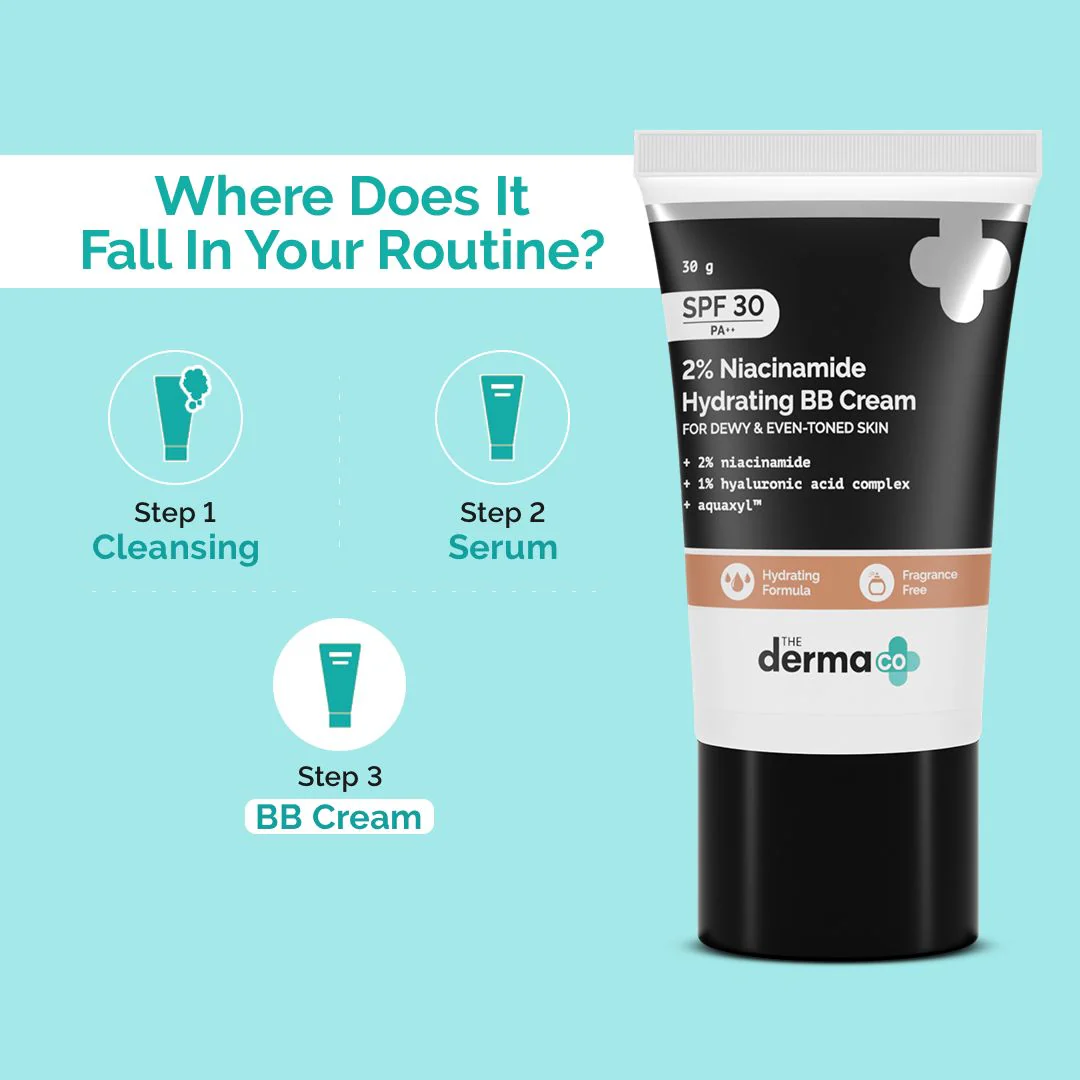 2% Niacinamide Hydrating BB Cream with 1% Hyaluronic Acid Complex & Aquaxyl- 30 g | 02 - Nude - Image 5
