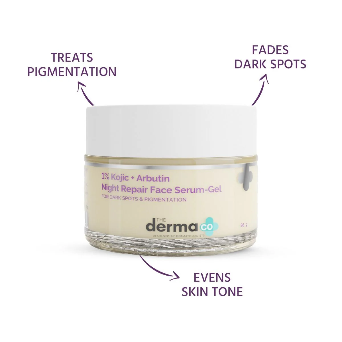 1% Kojic + Arbutin Night Repair Face Serum-Gel - 50g - Image 3