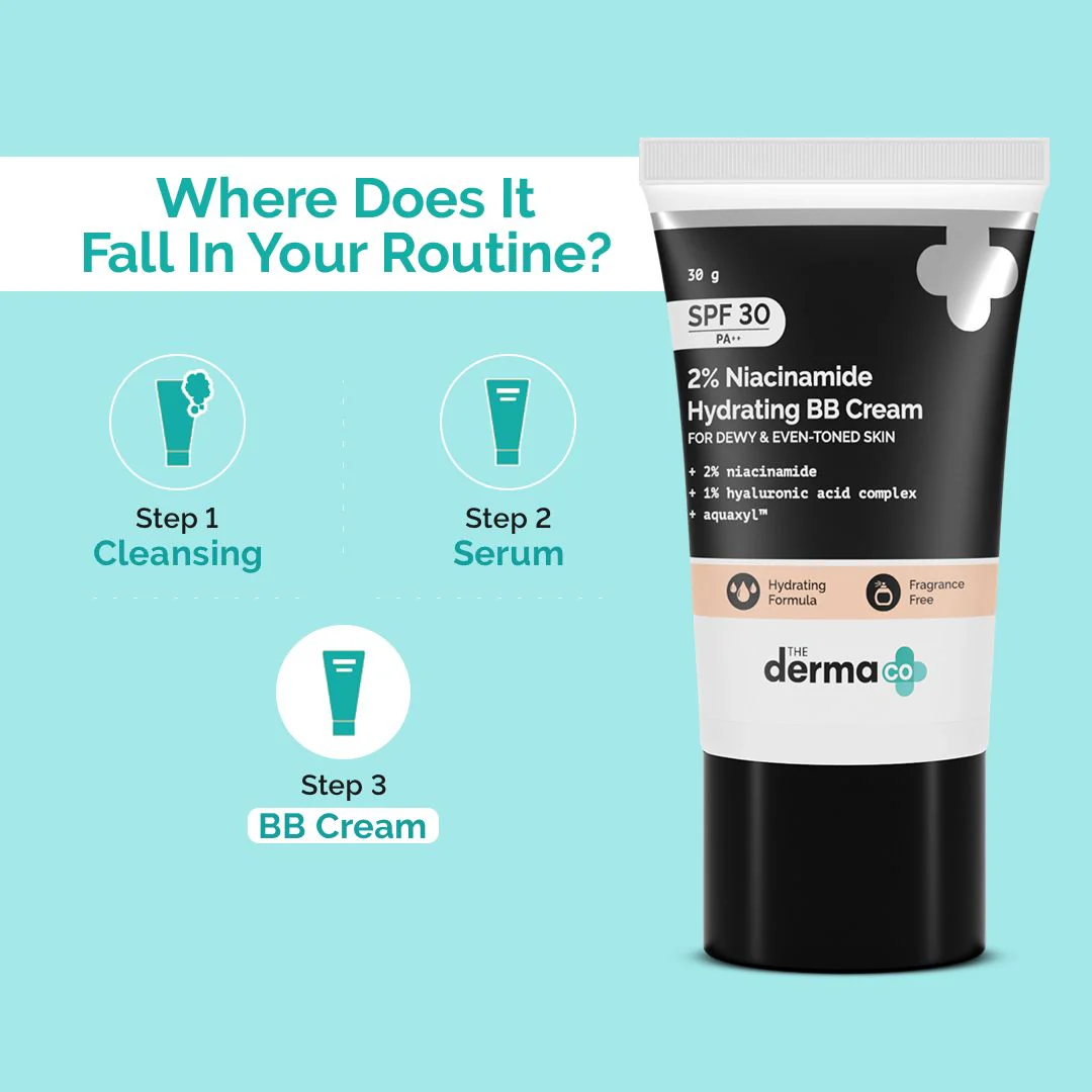 2% Niacinamide Hydrating BB Cream with 1% Hyaluronic Acid Complex & Aquaxyl™- 30 g | 01 - Ivory - Image 5