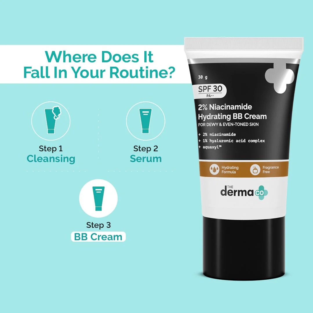2% Niacinamide Hydrating BB Cream with 1% Hyaluronic Acid Complex & Aquaxyl™ - 30 g | 03 - Warm Beige - Image 5
