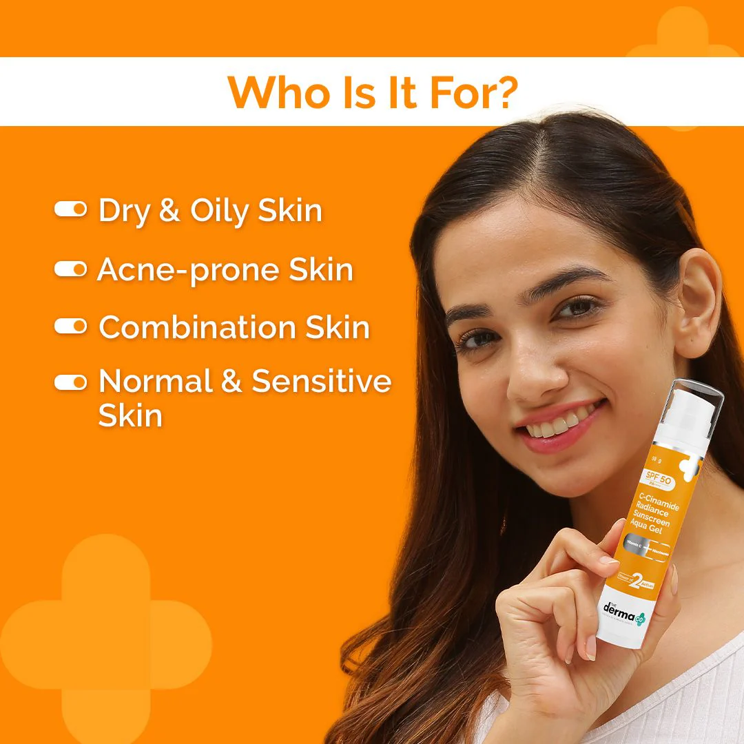 C-Cinamide Radiance Sunscreen Aqua Gel with SPF 50 & PA++++ - 50g - Image 6