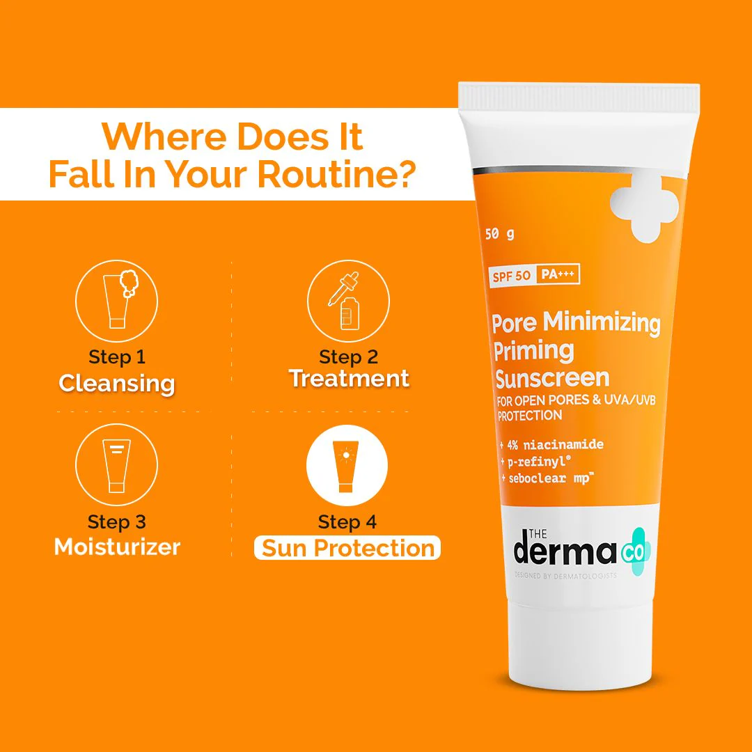 Pore Minimizing Priming Sunscreen with SPF 50 & PA+++ For Open Pores & UVA/UVB Protection - 50g - Image 5